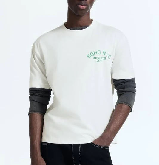 H&M Men's Loose-Fit Printed T-Shirt