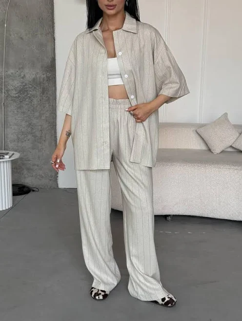 Oversized Linen Two Piece Set