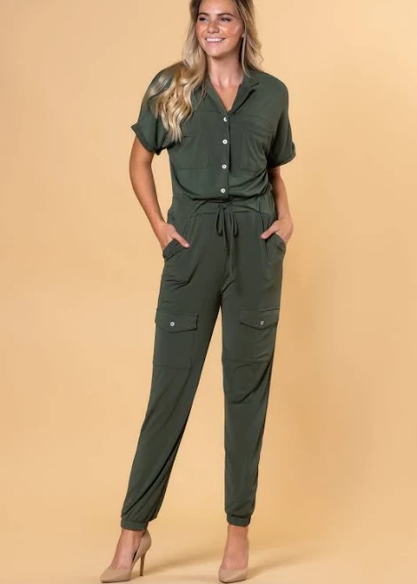 Women's Drawstring Waist Cargo Pocket Jumper