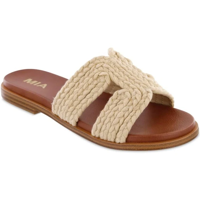 MIA Women's Poet Woven Slide Sandals - Natural 9.5 | Women's Online Boutique | Boho Chic Style | Magnolia Boutique