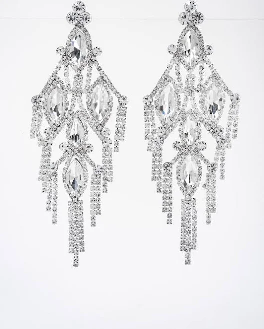 Lustre Fringe Rhinestone Drop Earrings
