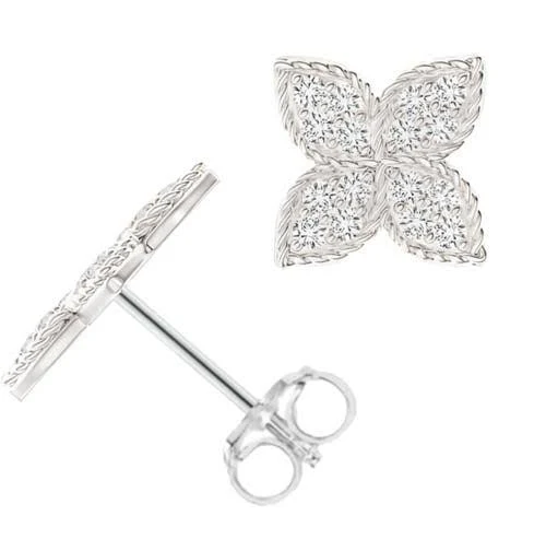 Donatello Gian Sterling Silver Crystal Stud Earrings