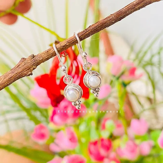 925 Starling Silver Pearl Drop Earrings