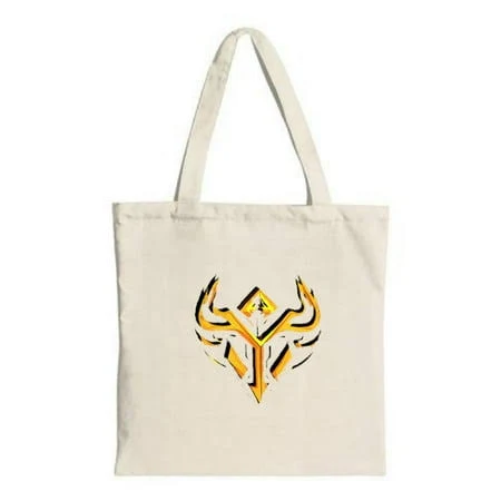 ZILE Stylish Canvas Tote Bag with Bold Yellow and Black Angular Graphic Design - Perfect for Shopping Travel and Parties, Women's, Size: One size,