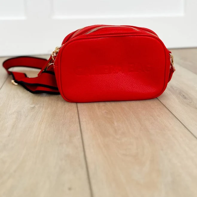 The Camera Bag Faux Leather Crossbody Bag - 10 Colors! Red/one_size
