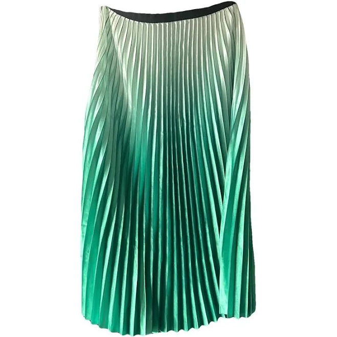 David Lawrence Akari Ombre Pleat Skirt in Emerald, Size 12 AU
