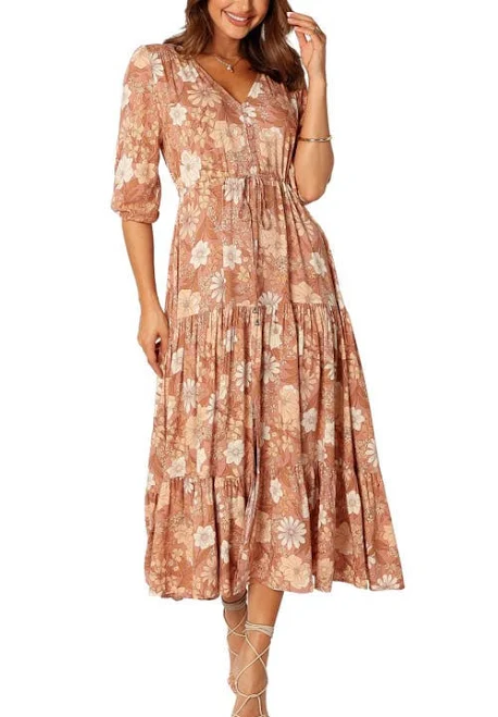 Petal & Pup Women's Kelda Floral Midi Dress