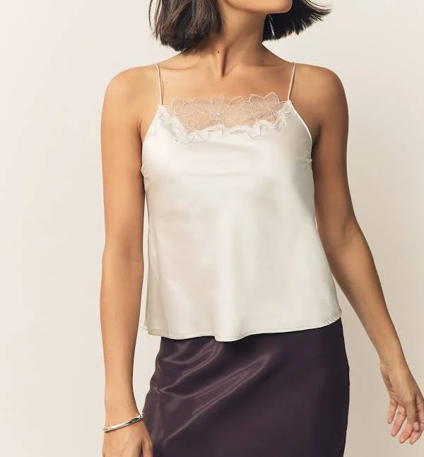 Next Women's Lace Cutout Satin Cami Top