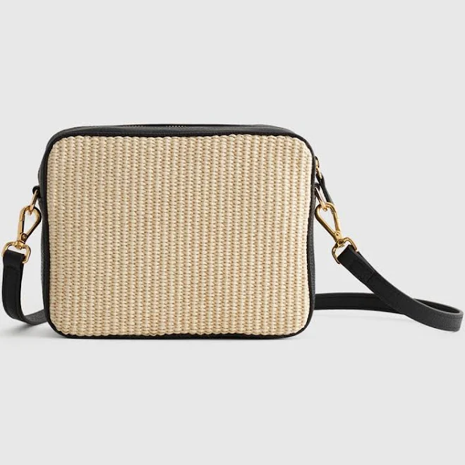 Quince Women's Italian Leather & Raffia Crossbody