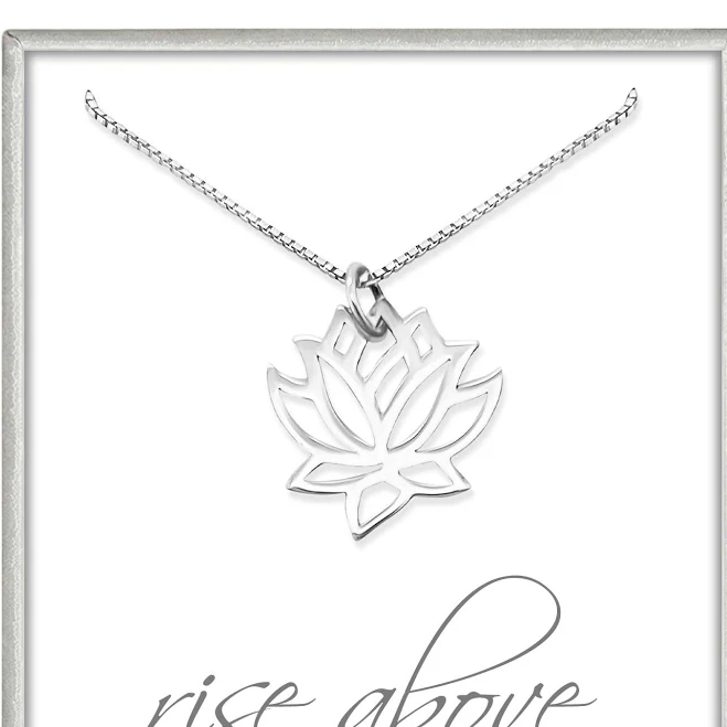 925 Sterling Silver Lotus Pendant Necklace