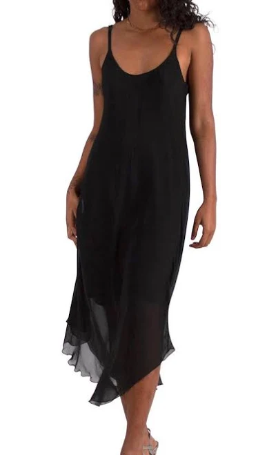 Miele Silk Adjustable Spaghetti Strap Midi Dress