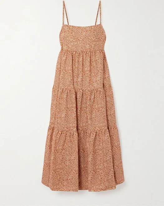 Matteau Women's Tiered Floral-Print Organic Cotton Maxi Dress