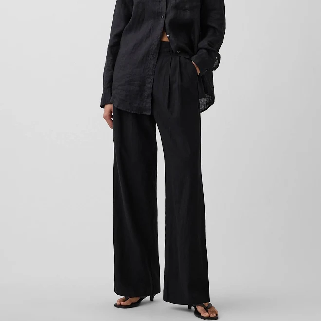 Gap Women's 365 High Rise Linen-Blend Trousers