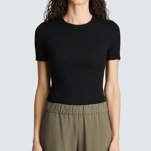 Unbound Merino Women's Rib Fitted Crew Neck T-Shirt