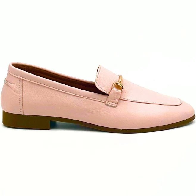 Handmade Leather Loafers with Gold Bit Detail
