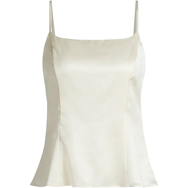 Reformation Women's Isla Satin Top - Fior Di Latte - Size 4