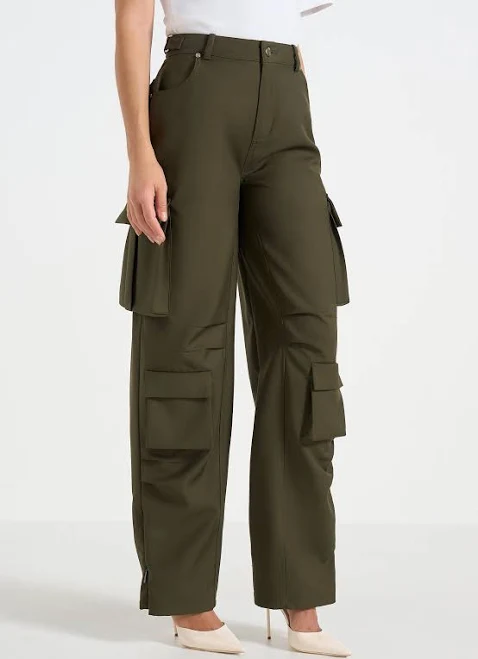 Manière De Voir Emilie High Waisted Twill Cargo Pants