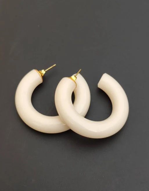 Acrylic Resin Chunky Hoop Earrings
