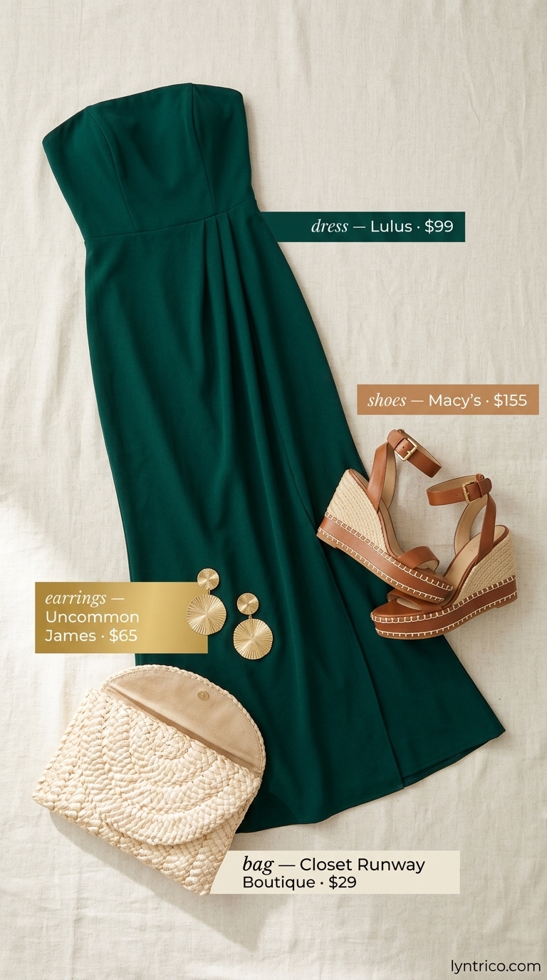 Elegant emerald green jersey knit A-line maxi dress for women 2026, perfect for vacation dinners or summer gatherings.