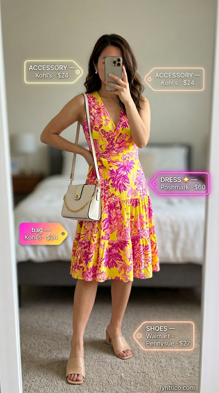 Pastel floral midi wrap dress for garden party outfits 2026.