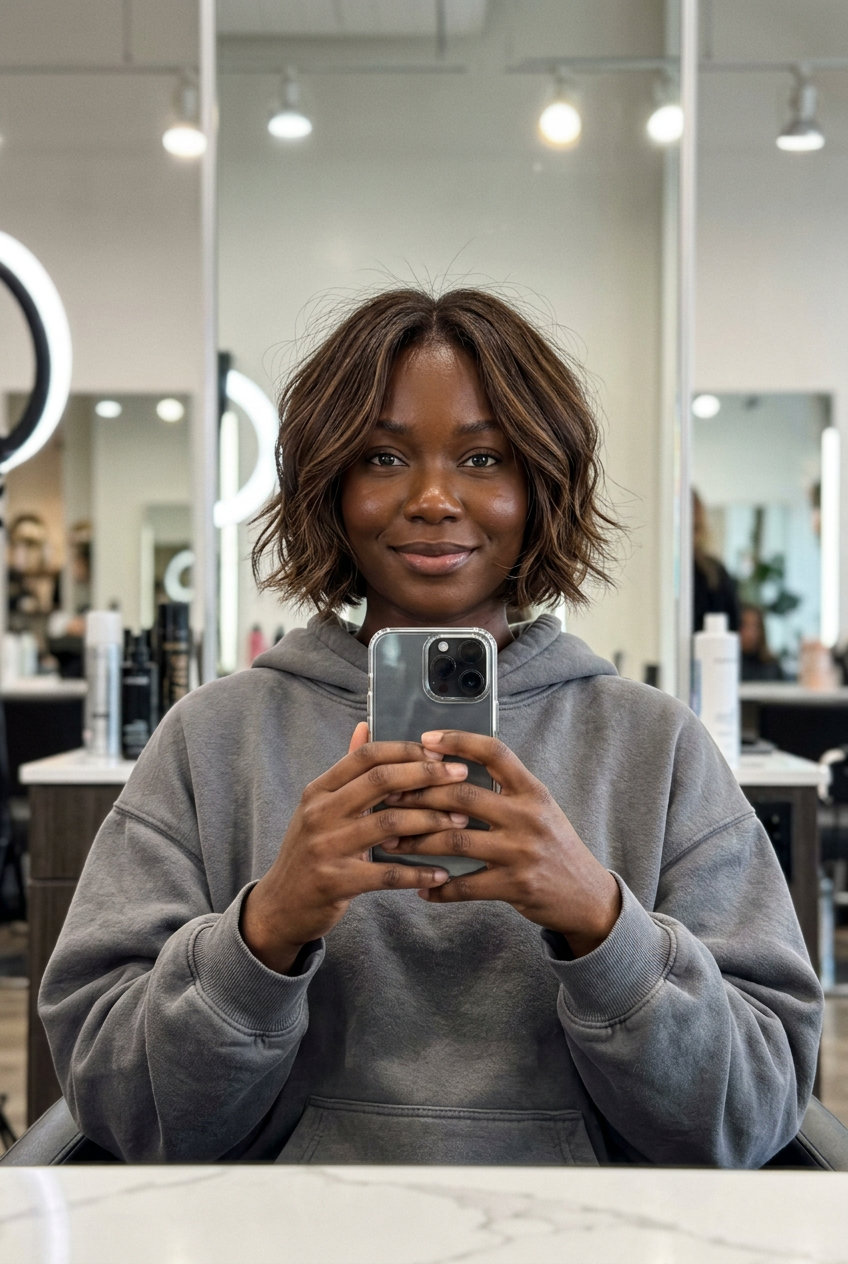 Chocolate Brown Bixie Haircut 2026 short bixie haircut in chocolate brown with caramel lowlights, soft side-swept fringe for romantic styles