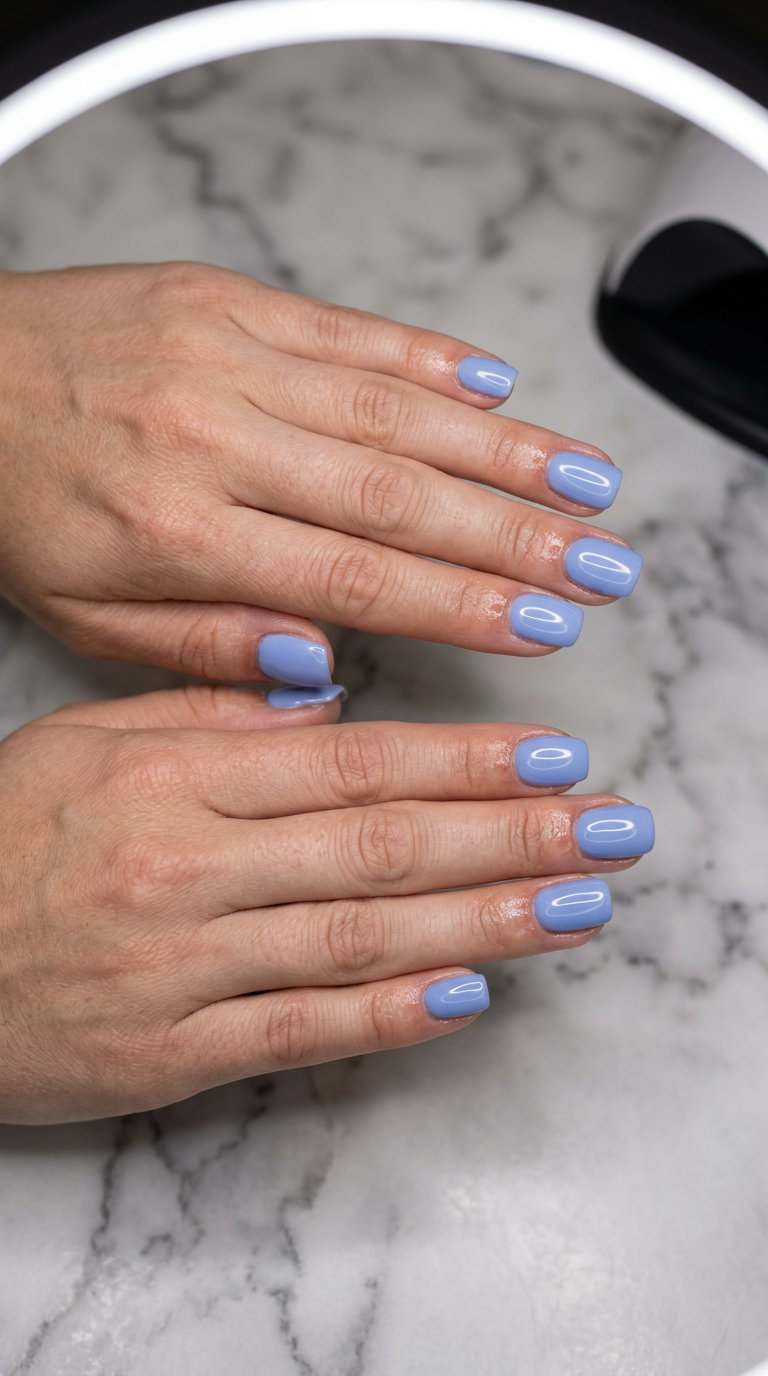 Easy Summer Nails 2026: Creamy Periwinkle Squoval Creamy Periwinkle Squoval nails for easy summer nails 2026. Calm and refreshing work style.