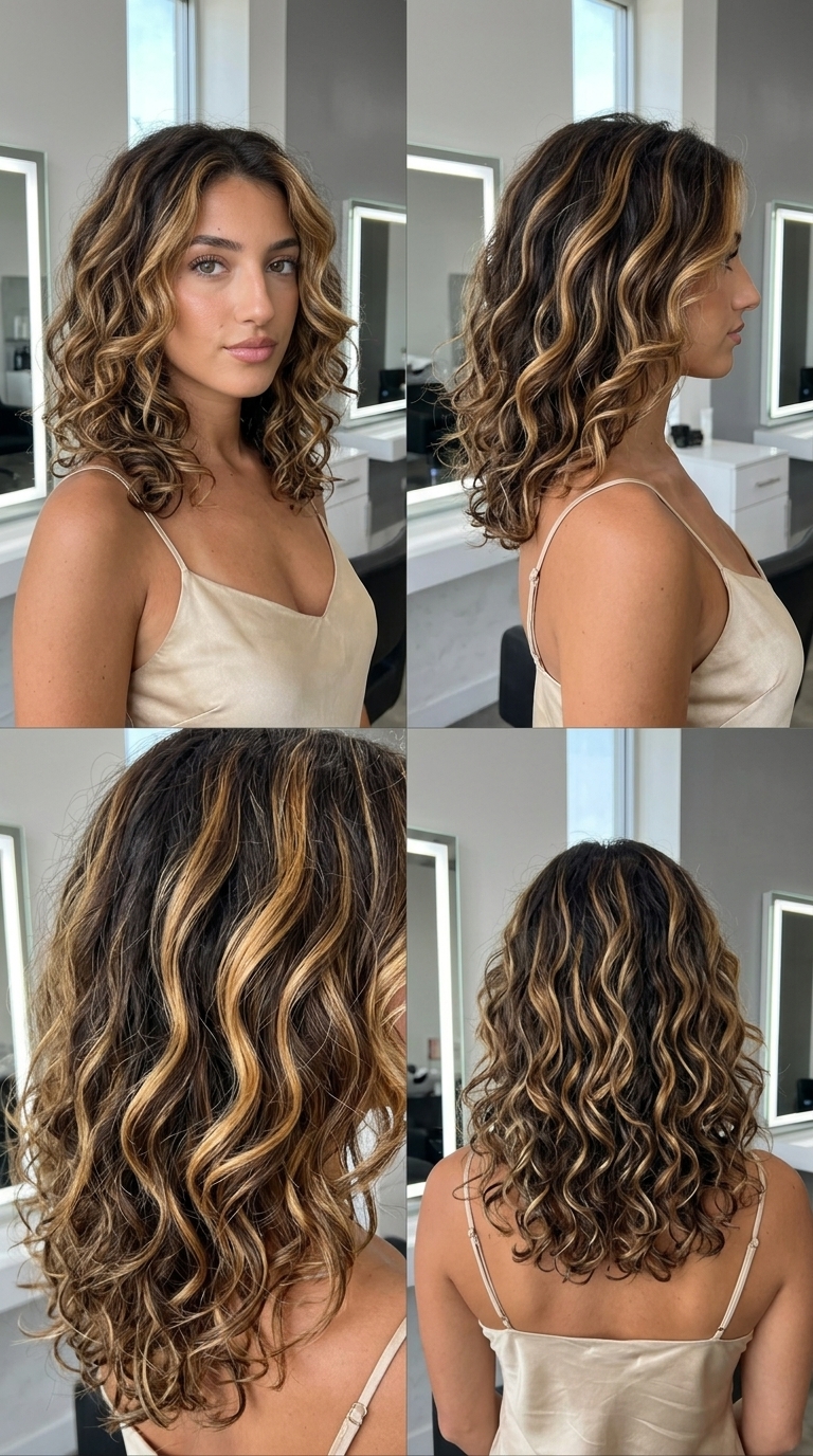 Honey Ribbon Balayage 2026: Bold Summer Hair long layered espresso and honey balayage with caramel undertones, ribbon technique for summer 2026