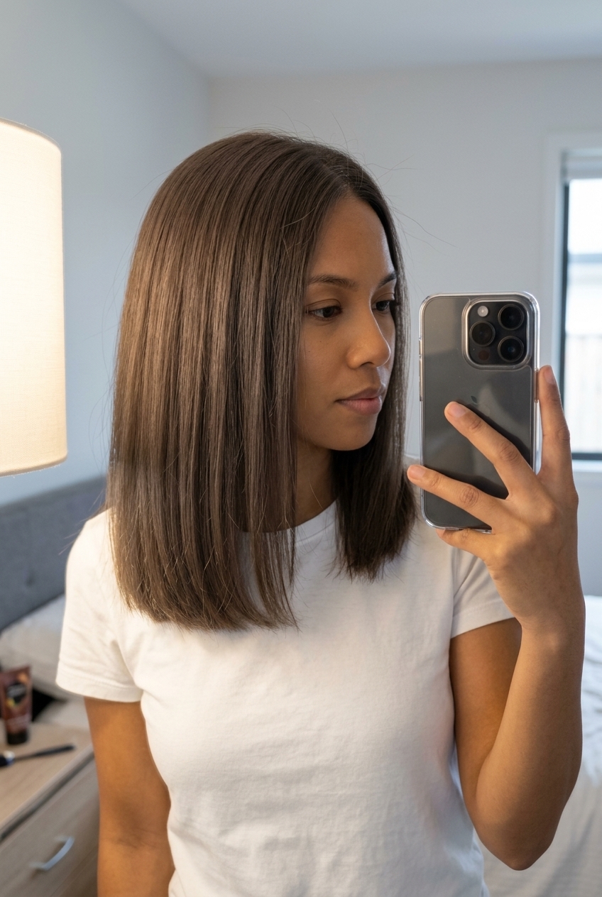 short oyster mushroom brown haircut with violet-grey tones, solid all-over color for summer 2026