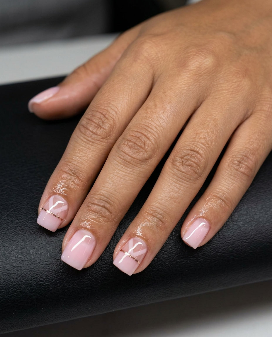 Sheer Pink Negative Space Nails 2026 | Minimalist & Modern Sheer Pink Negative Space nails for daily wear, office, casual. Pink summer nails 2026.
