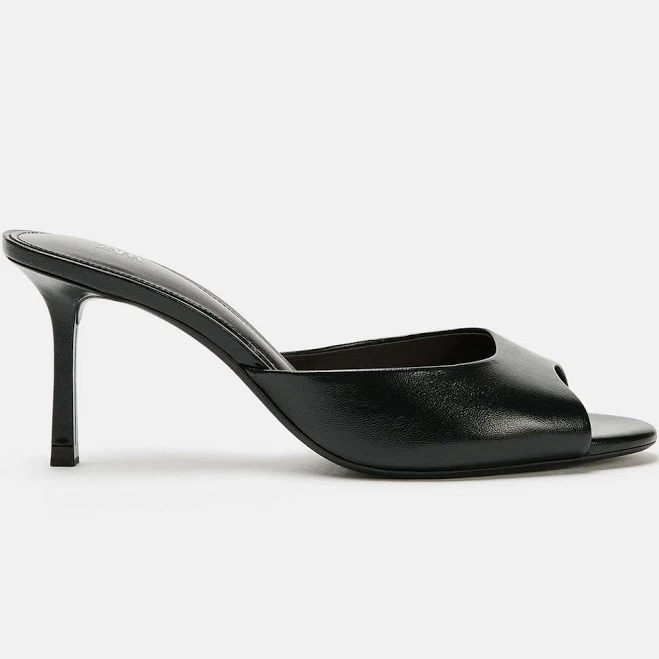 Zara Leather Heeled Mules
