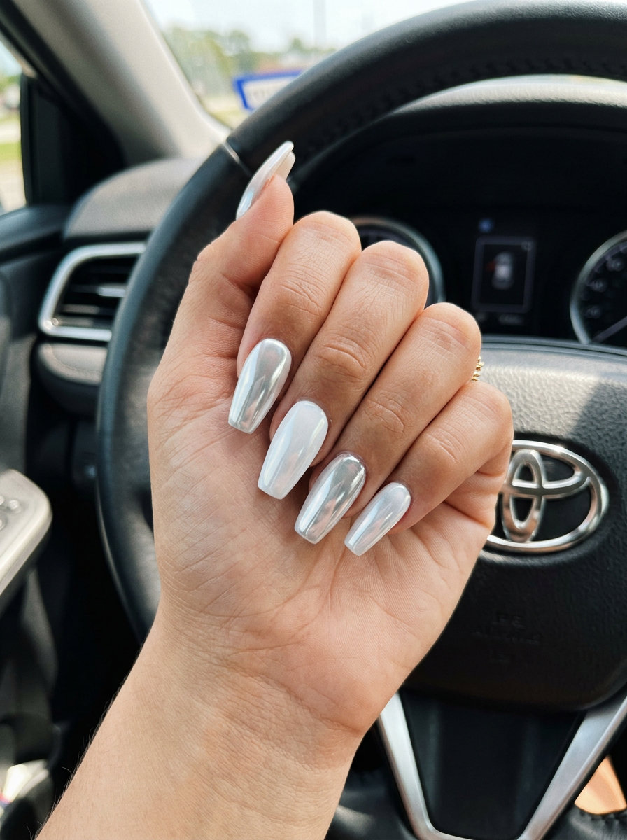 Peach Fuzz micro French oval nails for date night and bridal showers. Simple summer acrylic nail designs 2026.