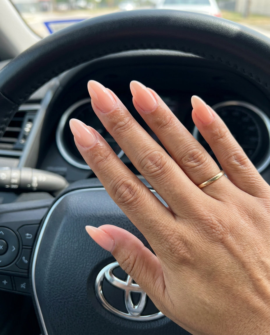 Sheer Peach Stiletto Summer Nails 2026 Elegant sheer peach stiletto summer nails 2026 for daily wear, bridal, and work.