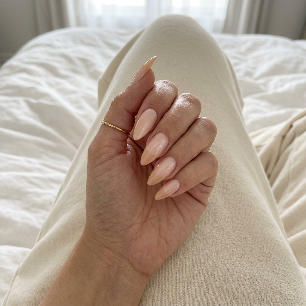 Vivid Pink Graphic Stiletto Summer Nails 2026 Modern vivid pink negative space graphic stiletto summer nails 2026 for festivals.
