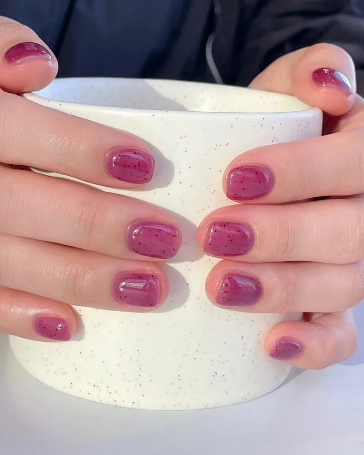 21 Glass Effect Nails with Subtle Sparkle