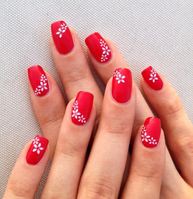 25 Cherry Red Fall Nails With Glossy Finish Style
