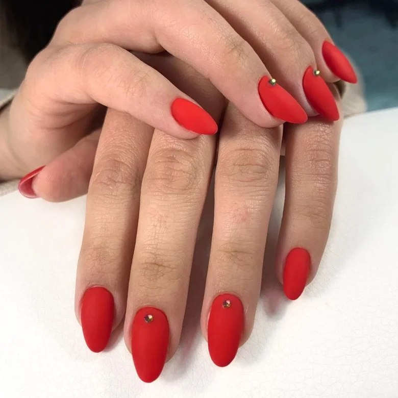 25 Cherry Red Fall Nails With Glossy Finish Style