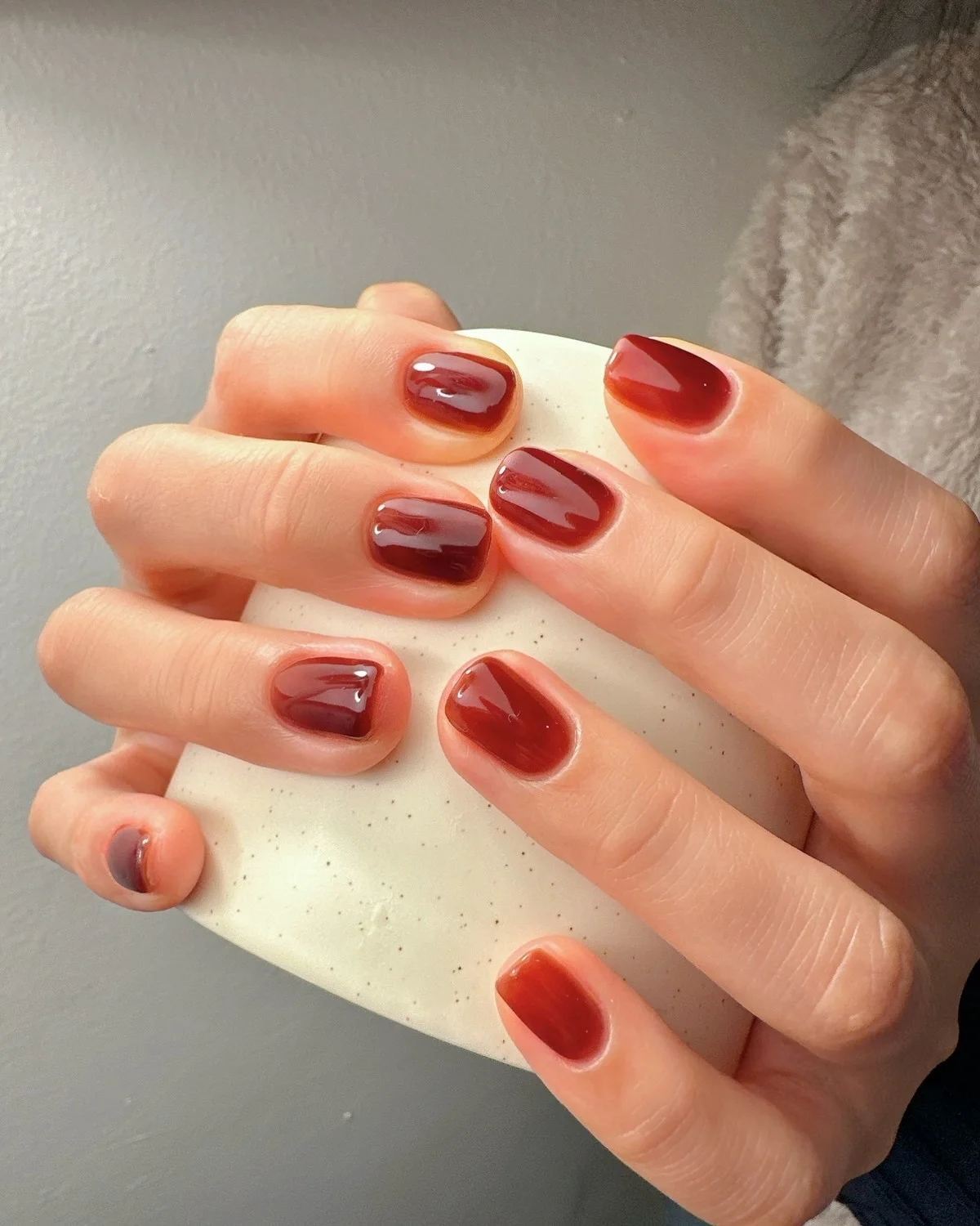21 Glass Effect Nails with Subtle Sparkle