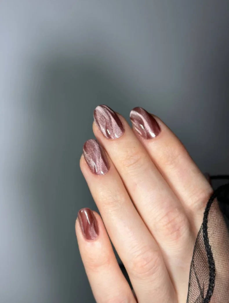 27 Chrome Cat Eye Fall Nails 2026 Ideas for a Chic Seasonal Manicure