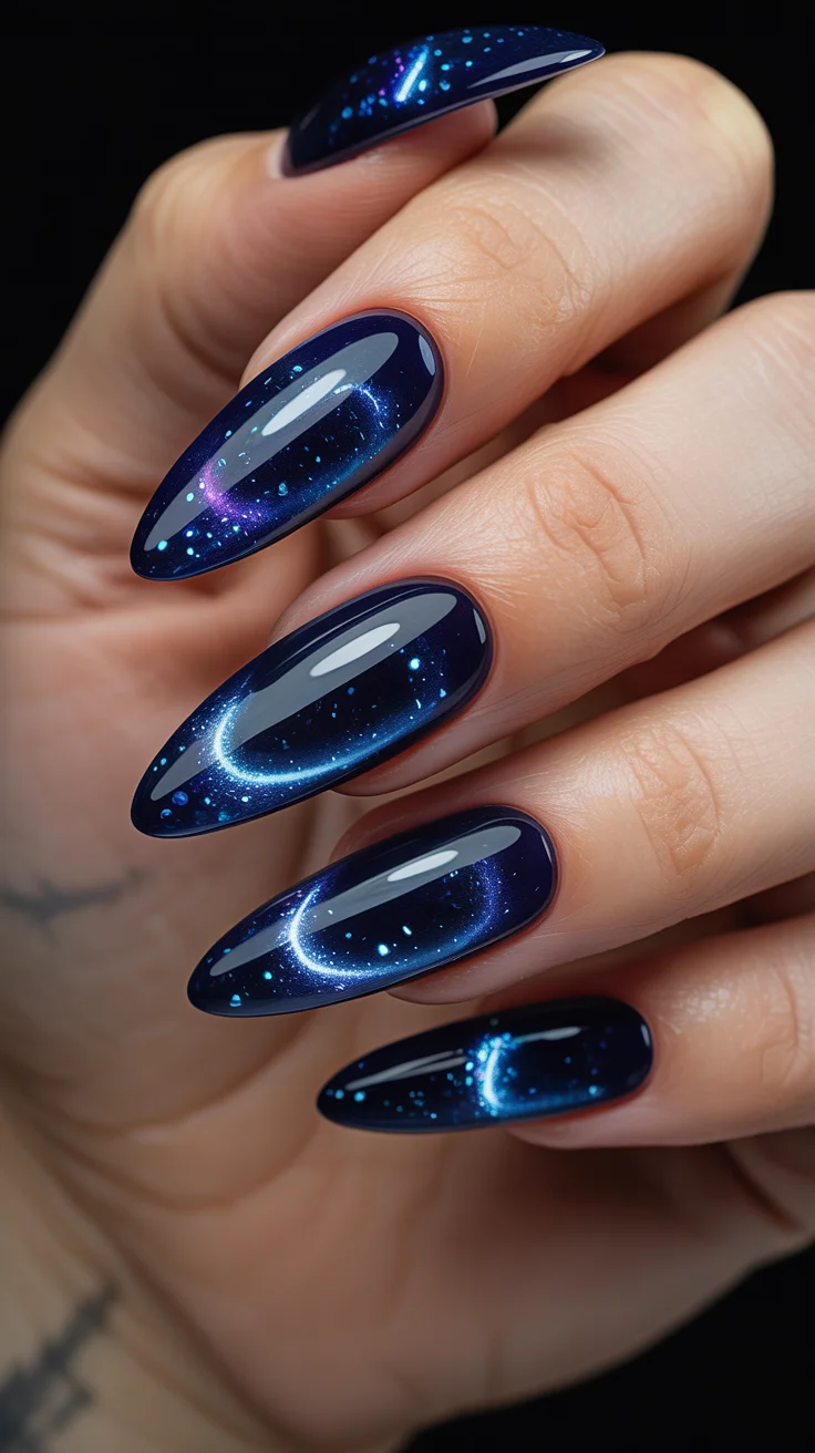 19 Sparkling Glass Bead Nails Cat Magnetic Gel Polish