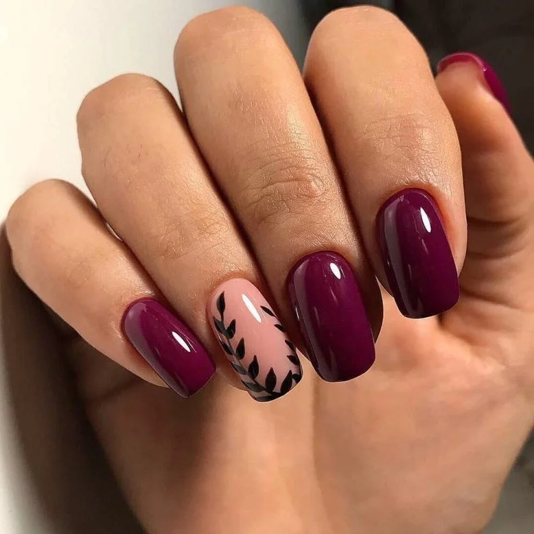 25 Cherry Red Fall Nails With Glossy Finish Style
