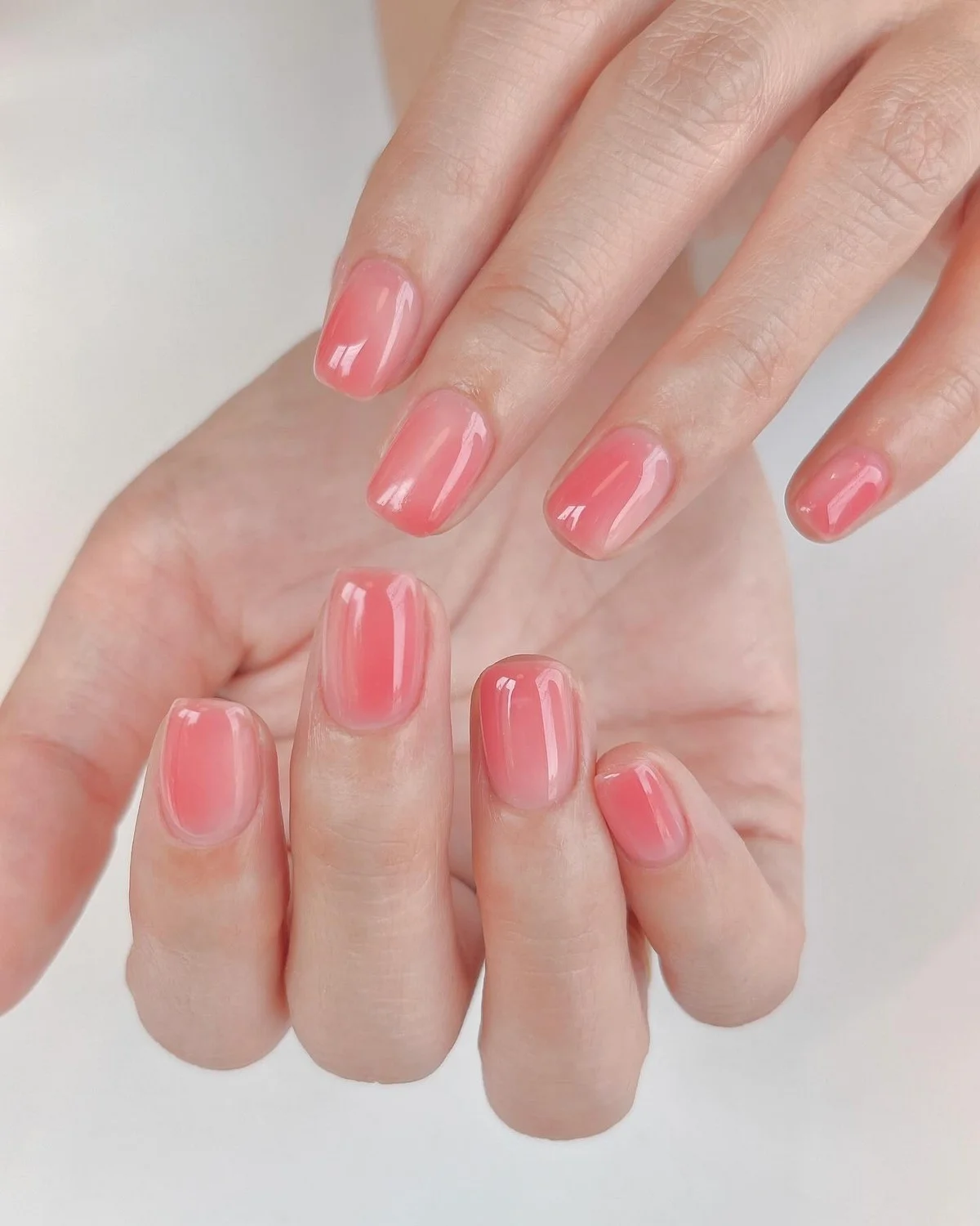 21 Glass Effect Nails with Subtle Sparkle