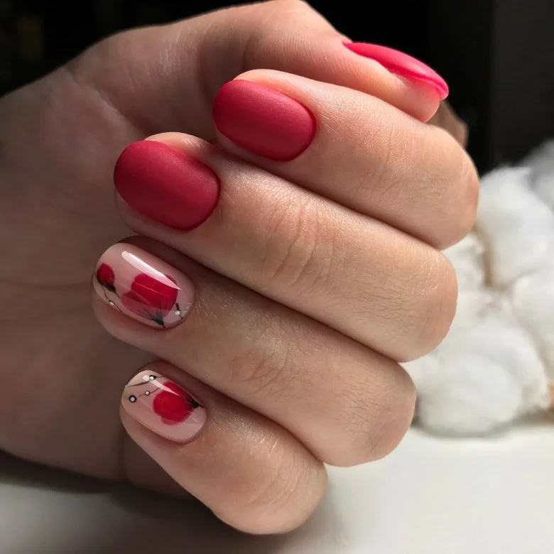 25 Cherry Red Fall Nails With Glossy Finish Style