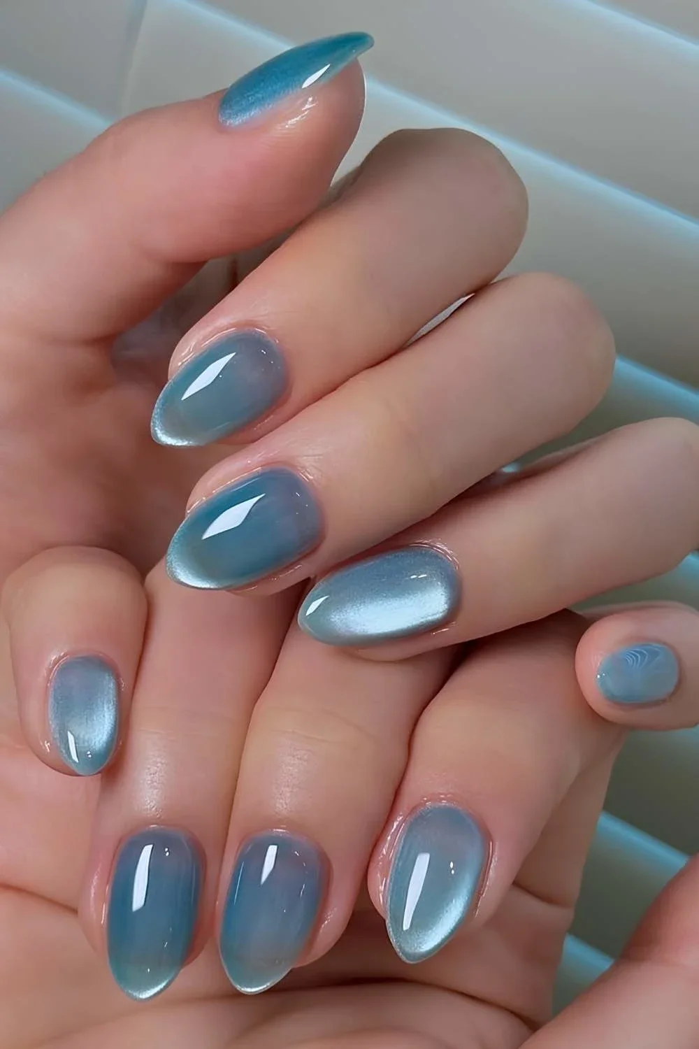21 Glass Effect Nails with Subtle Sparkle