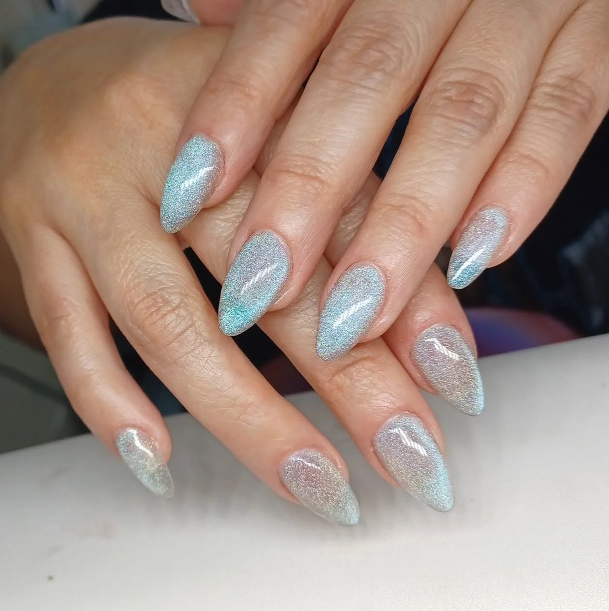 21 Glass Effect Nails with Subtle Sparkle