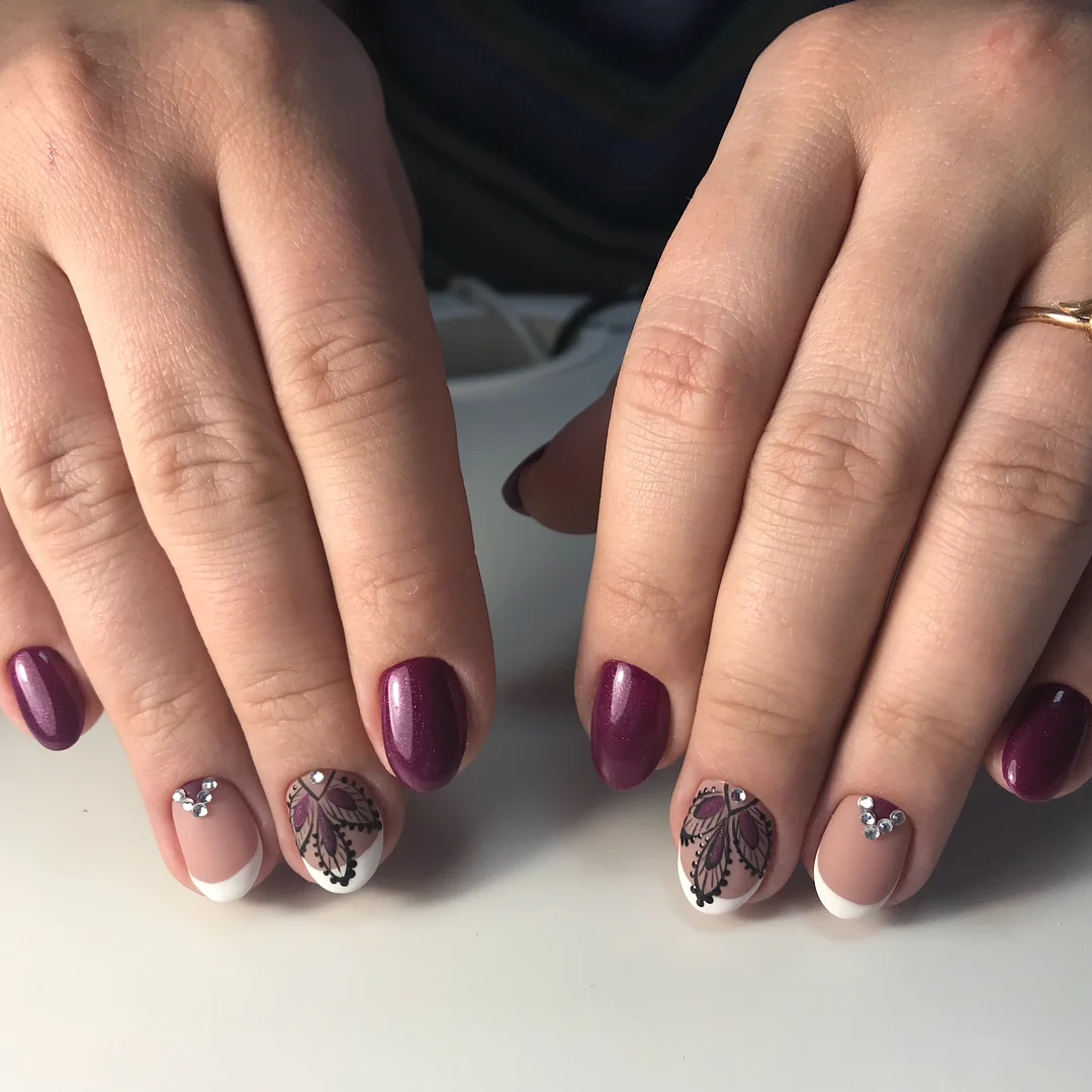 30 Modern Fall French Tips With Creative Nail Designs