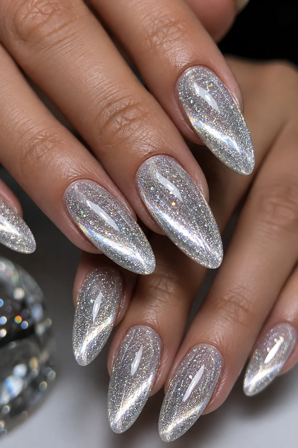 19 Sparkling Glass Bead Nails Cat Magnetic Gel Polish