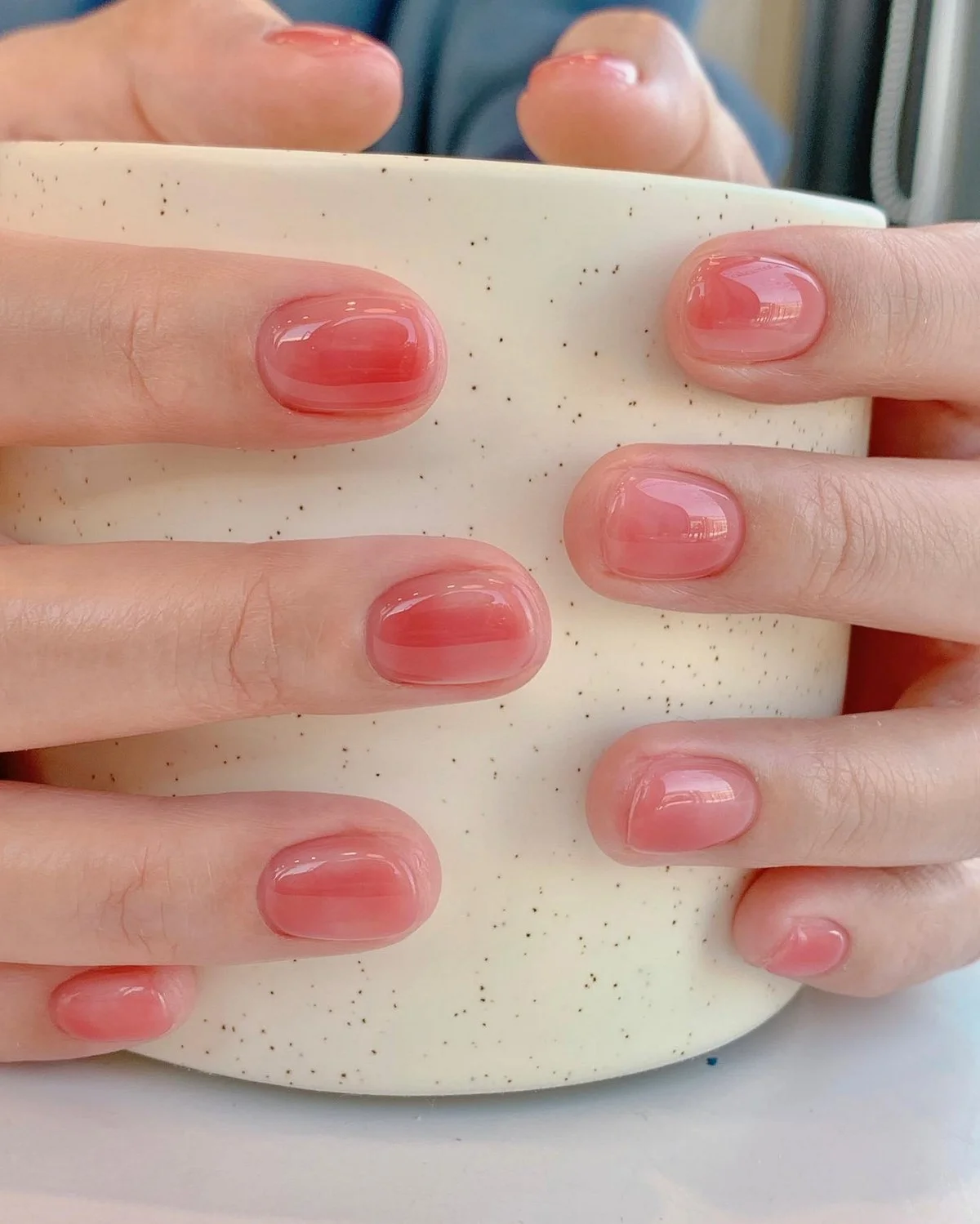 21 Glass Effect Nails with Subtle Sparkle