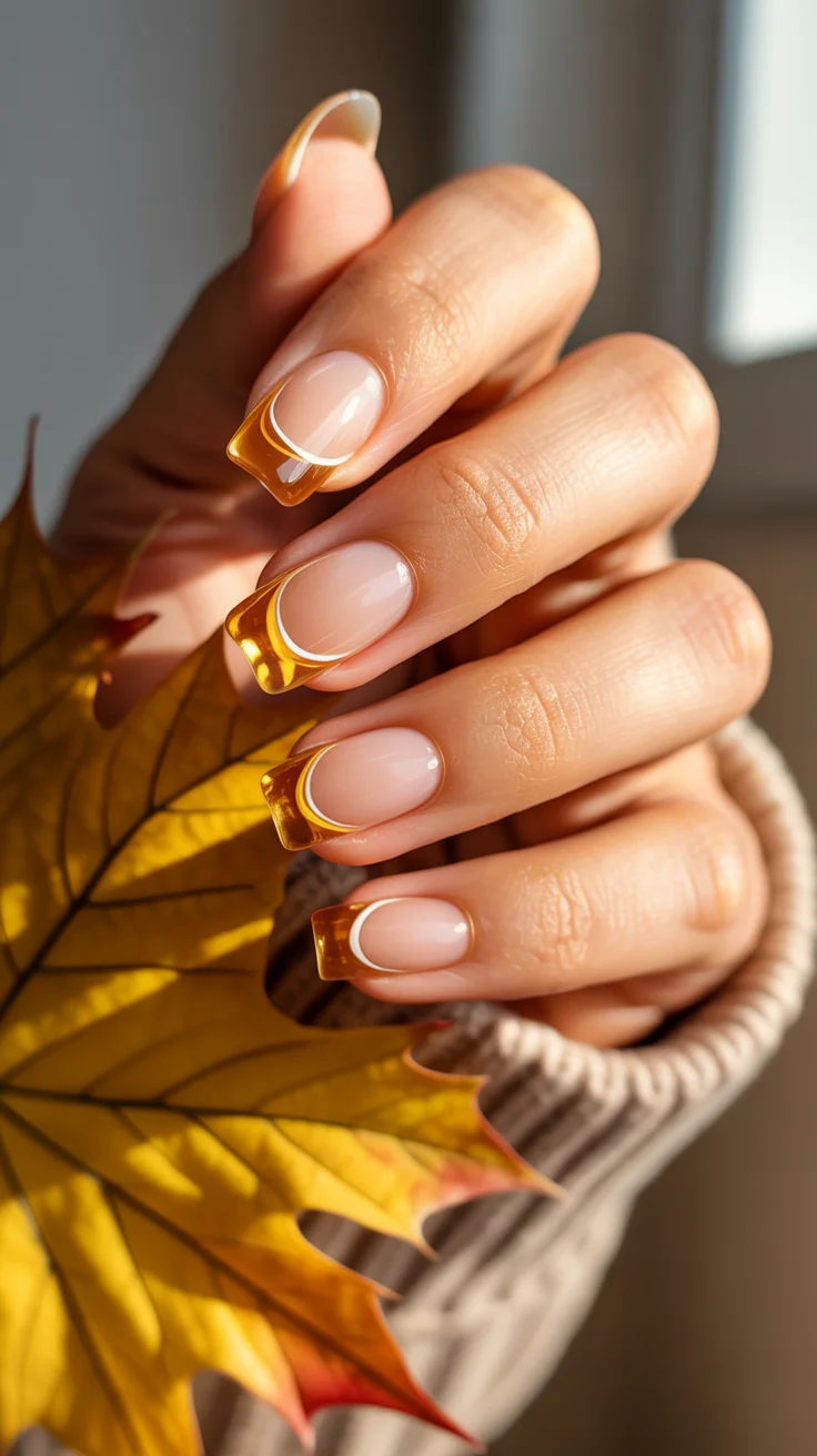 23 Fall Glass Gel Nails That Will Make Your Autumn Manicure Glow