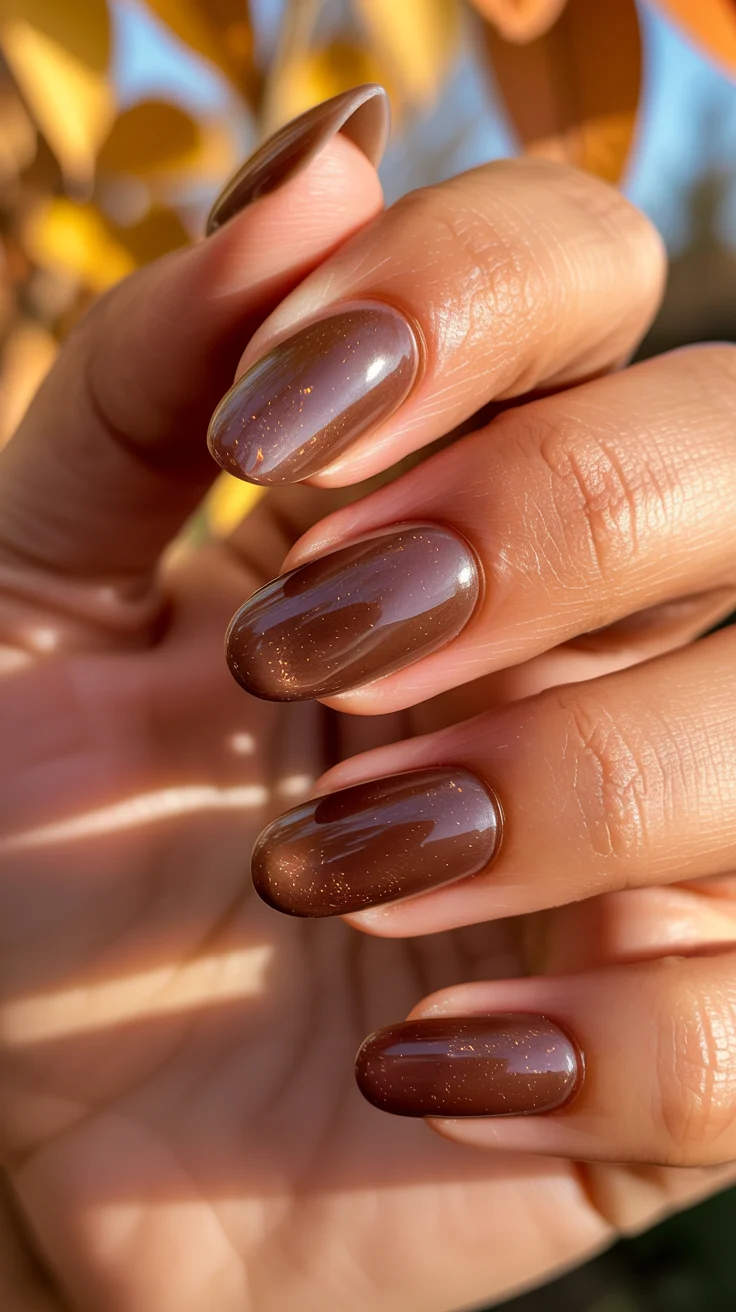 23 Fall Glass Gel Nails That Will Make Your Autumn Manicure Glow