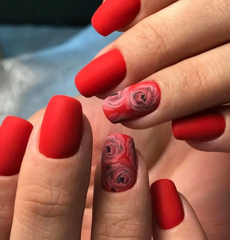 25 Cherry Red Fall Nails With Glossy Finish Style